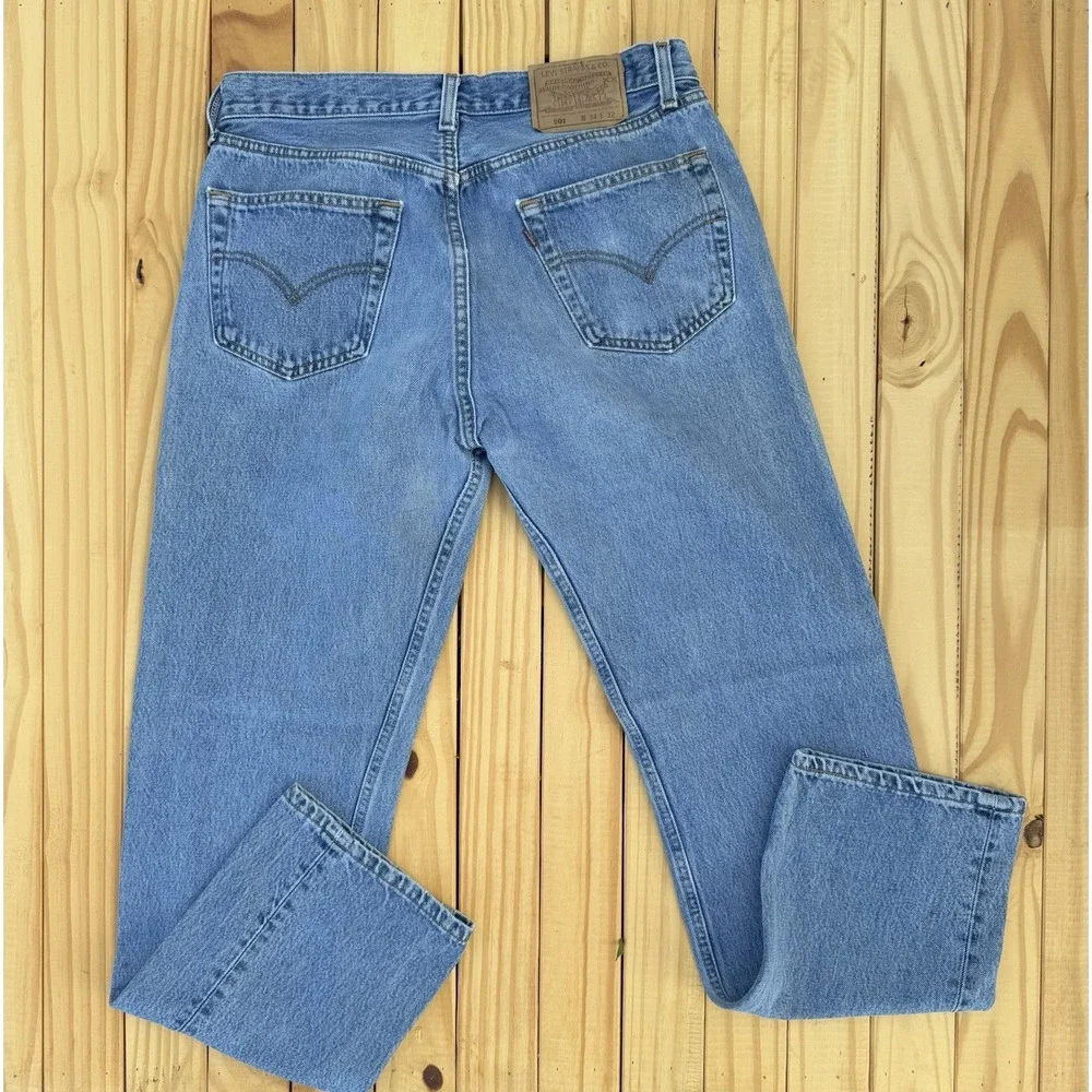Vtg‎ 90s Levi's Jeans 501-0115 XX Button Fly USA Made Mens Size 34/32 Light Wash